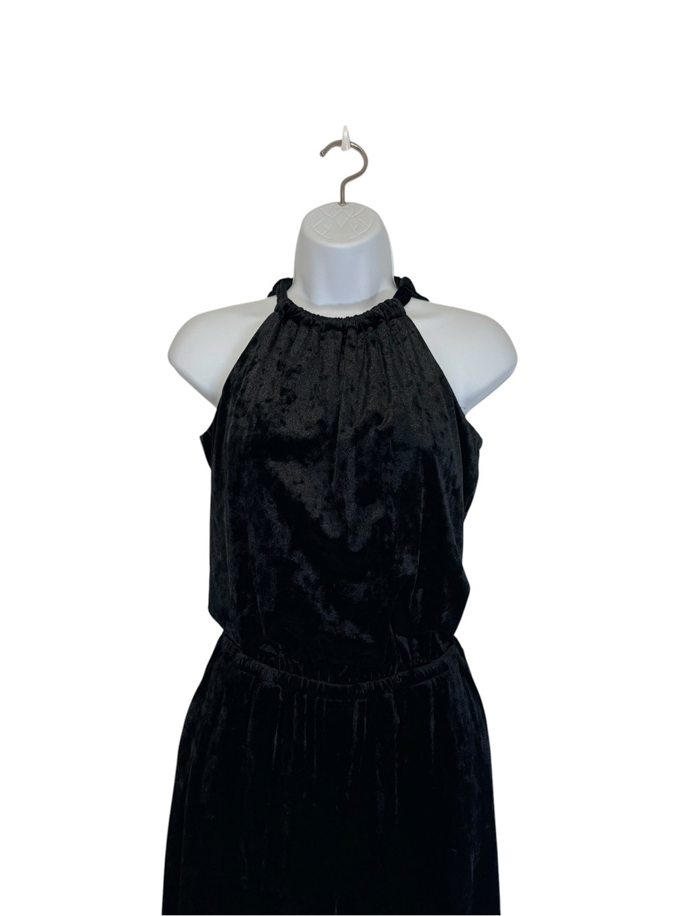 Trina Turk Black Velvet Party Halter Wide-Leg Jumpsuit SzS NWT FLAWED NO BELT - Picture 5 of 12